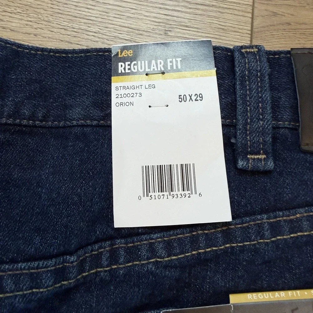 Lee Jeans Mens 50x29 Drifter Loose Fit Straight Leg Stretch Medium Blue Wash NWT